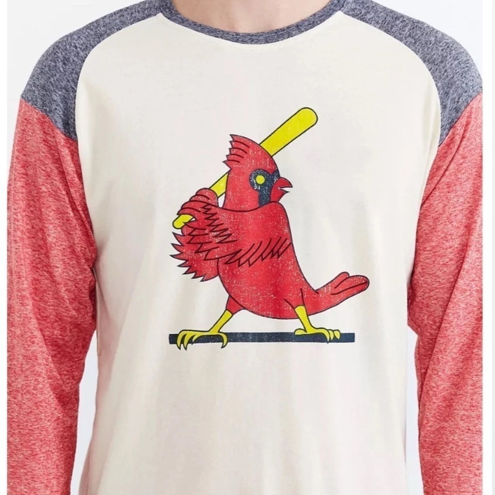 St Louis Cardinals Retro 3/4 Sleeve Raglan Tee Shirt Wright & Ditson Mens Small